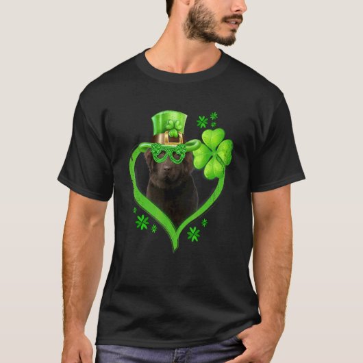 Irish Newfundland Dog Liebe Kleeblatt St Patrick S T-Shirt (Vorderseite)