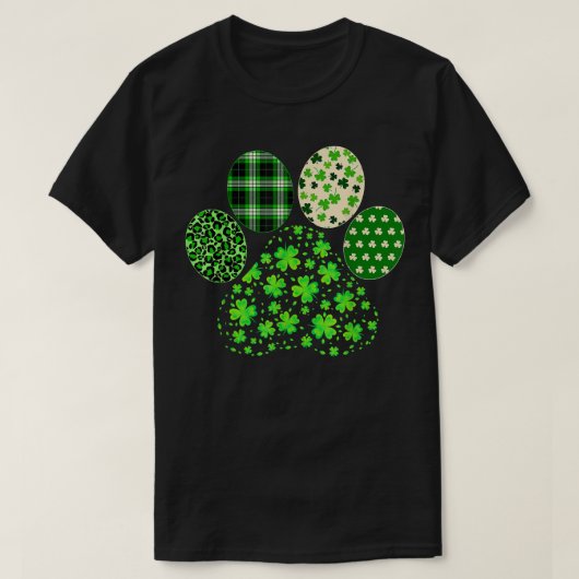 Irish Niedlich Dog Paw Clovers St Patrick's Day Lu T-Shirt (Design vorne)