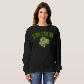 IRISH, Niedlich St Patricks Vierblättriges Kleebla Sweatshirt (Vorne ganz)