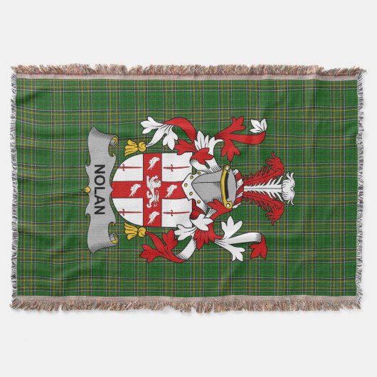 Irish Nolan oder O_Nowlan Coat of Arms Familienwap Decke (Vorderseite)