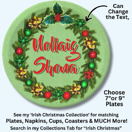 Irish Nollaig Shona Frory Christmas 7" Pappteller