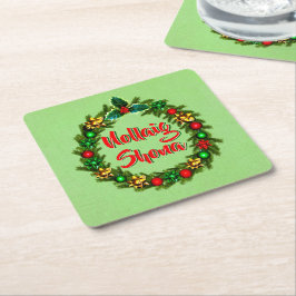 Irish Nollaig Shona Frory Christmas Rechteckiger Pappuntersetzer