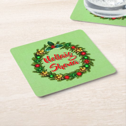 Irish Nollaig Shona Frory Christmas Rechteckiger Pappuntersetzer (angewinkelt)