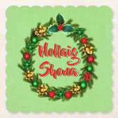 Irish Nollaig Shona Frory Christmas Untersetzer (Vorderseite)