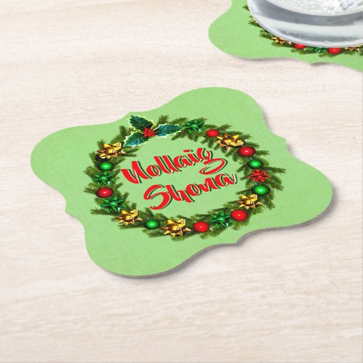 Irish Nollaig Shona Frory Christmas Untersetzer (angewinkelt)
