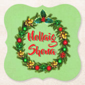 Irish Nollaig Shona Frory Christmas Untersetzer (Vorderseite)