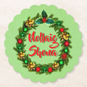 Irish Nollaig Shona Frory Christmas Untersetzer (Vorderseite)