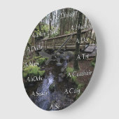 Irish Numberlock mit irischem Hintergrund Große Wanduhr (Winkel)