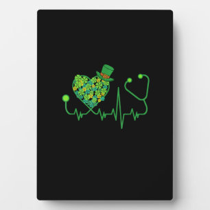 Irish Nurse St Patricks Day T-Shirt Stethoscope & Fotoplatte