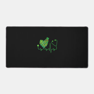 Irish Nurse St Patricks Day T-Shirt Stethoscope &  Schreibtischunterlage