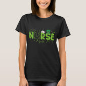 Irish Nurse Stethoscope Scrub Patricks Day Nurses T-Shirt (Vorderseite)