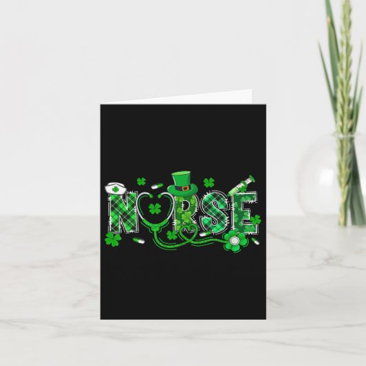 Irish Nurse Stethoscope Scrub Saint St Patrick's D Karte (Vorderseite)