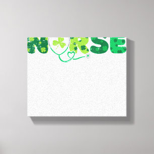 Irish Nurse Stethoscope Scrub St Patricks Day Nurs Leinwanddruck