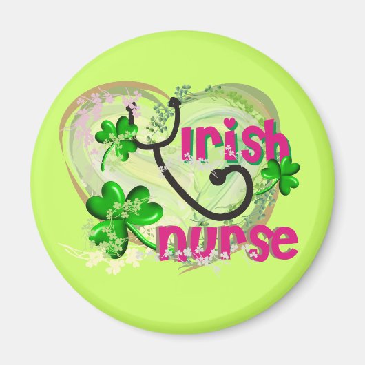 Irish Nurse T - Shirt and Gifts Magnet (Vorne)