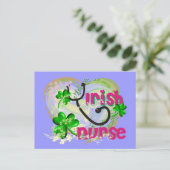 Irish Nurse T - Shirt and Gifts Postkarte (Stehend Vorderseite)