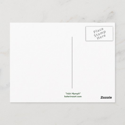 Irish Nymph Fairy Postcard Postkarte (Rückseite)