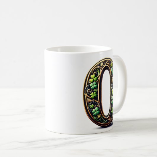 irish O Monogram Coffee Mug Kaffeetasse (VorderseiteRechts)