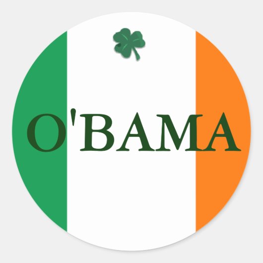 Irish Obama Runder Aufkleber (Vorderseite)