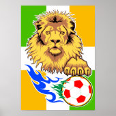 Irish oder Côte d'Ivoire Soccer Lion Poster (Vorne)