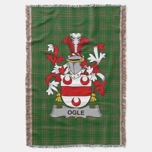 Irish Ogle Coat of Arms Familienwappen Irland Decke (Vorderseite Vertikal)