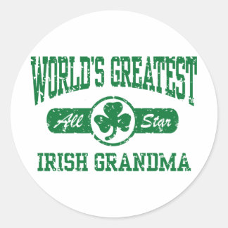 Irish Oma Runder Aufkleber