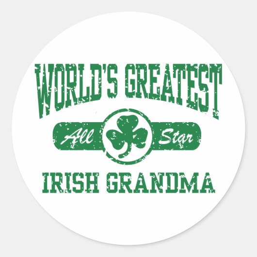 Irish Oma Runder Aufkleber (Vorderseite)