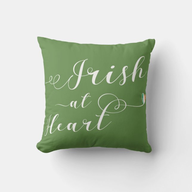 Irish on Heart Throw Kissen (Vorderseite)