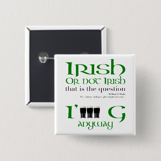 Irish Original St Patrick's Day Butto Button (Vorne & Hinten)