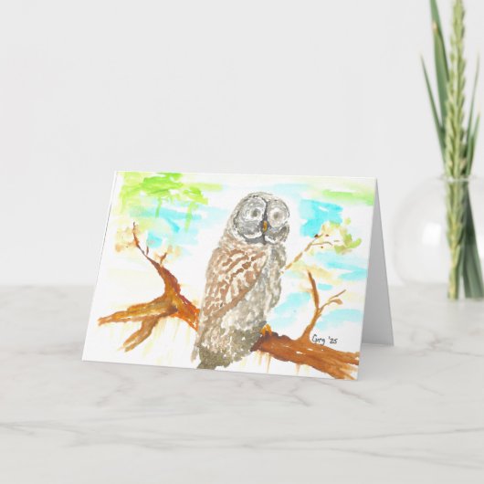 Irish Owl Dankeschön Card Dankeskarte (Vorderseite)
