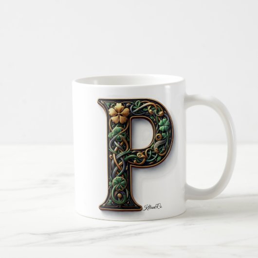 Irish P Monogram Coffee Mug Kaffeetasse (Rechts)