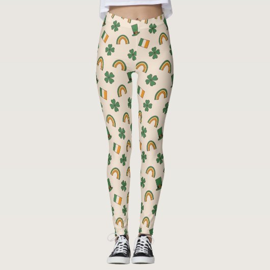 Irish Pattern St Patrick's Day Leggings (Vorderseite)