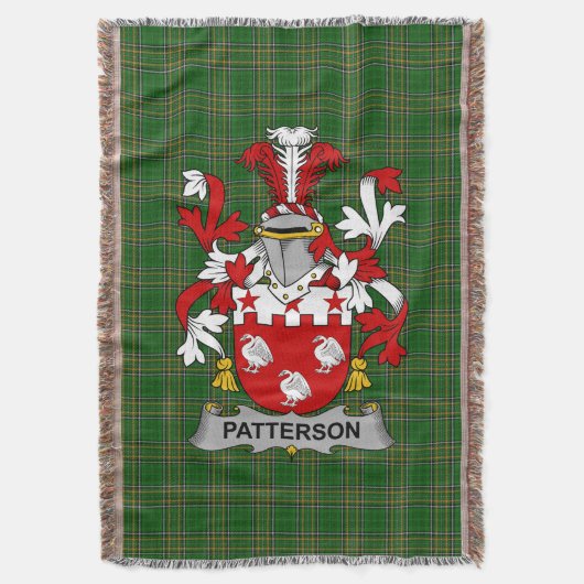 Irish Patterson Coat of Arms Familienwappen Irland Decke (Vorderseite Vertikal)