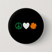 Irish Peace Liebe & Kleeblatts Button (Vorderseite)