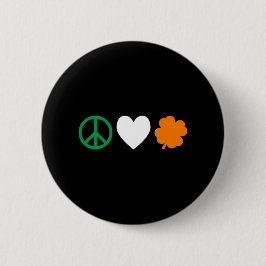 Irish Peace Liebe & Kleeblatts Button