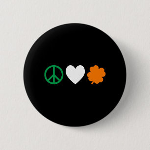 Irish Peace Liebe & Kleeblatts Button