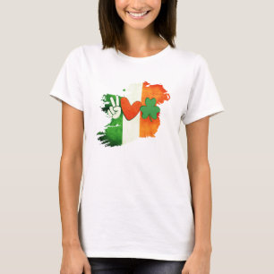 Irish Peace Liebe T-Shirt, Retro St Patricks T-Shirt