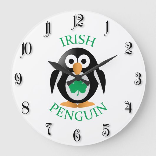 Irish penguin große wanduhr (Vorderseite)