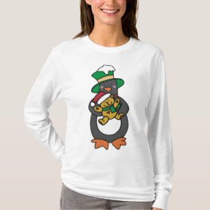 Irish Penguin hält Weihnachts-Teddybär T-Shirt