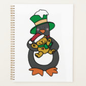 Irish Penguin Holding Christmas Teddy Bear Planer (Vorderseite)