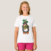 Irish Penguin Holding Christmas Teddy Bear T-Shirt (Vorne ganz)