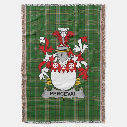 Irish Perceval Coat of Arms Familienwappen Irland Decke (Vorderseite Vertikal)