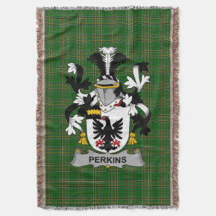 Irish Perkins Coat of Arms Familienwappen Irland Decke