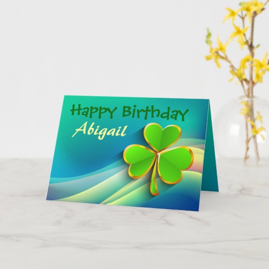 Irish Personalized Birthday Card Karte (Gelbe Blume)