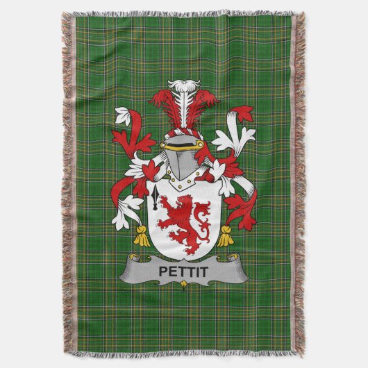 Irish Pettit Coat of Arms Familienwappen Irland Decke (Vorderseite Vertikal)
