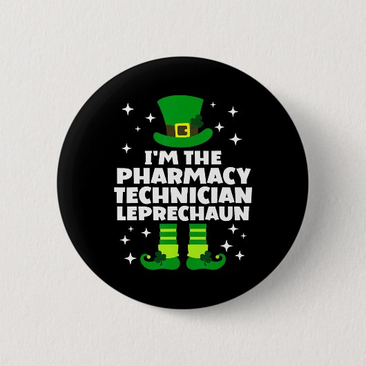 Irish Pharmacy Technician Leprechaun St Patricks D Button (Vorderseite)