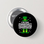 Irish Pharmacy Technician Leprechaun St Patricks D Button (Vorne & Hinten)