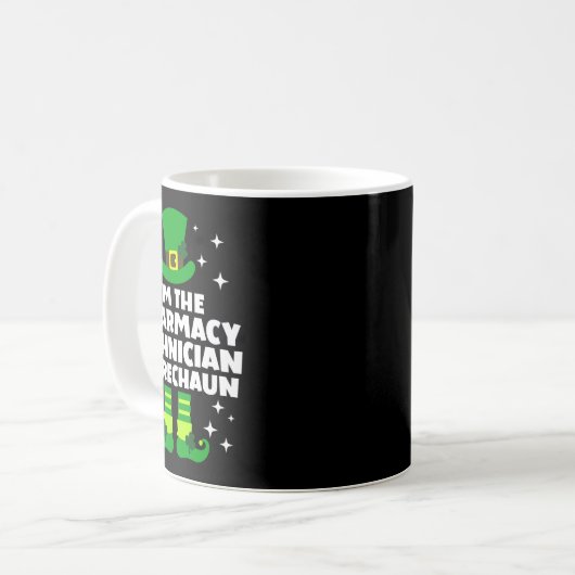 Irish Pharmacy Technician Leprechaun St Patricks D Kaffeetasse (Vorderseite Links)