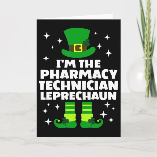 Irish Pharmacy Technician Leprechaun St Patricks D Karte (Vorderseite)