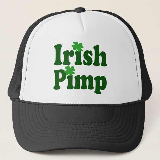 Irish Pimp lustiger Patrick Day Truckerkappe (Vorderseite)