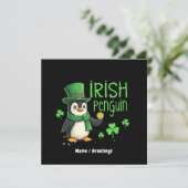 Irish Pinguin A Lucky Blend of Fun, Spaß, Charm Einladung (Stehend Vorderseite)